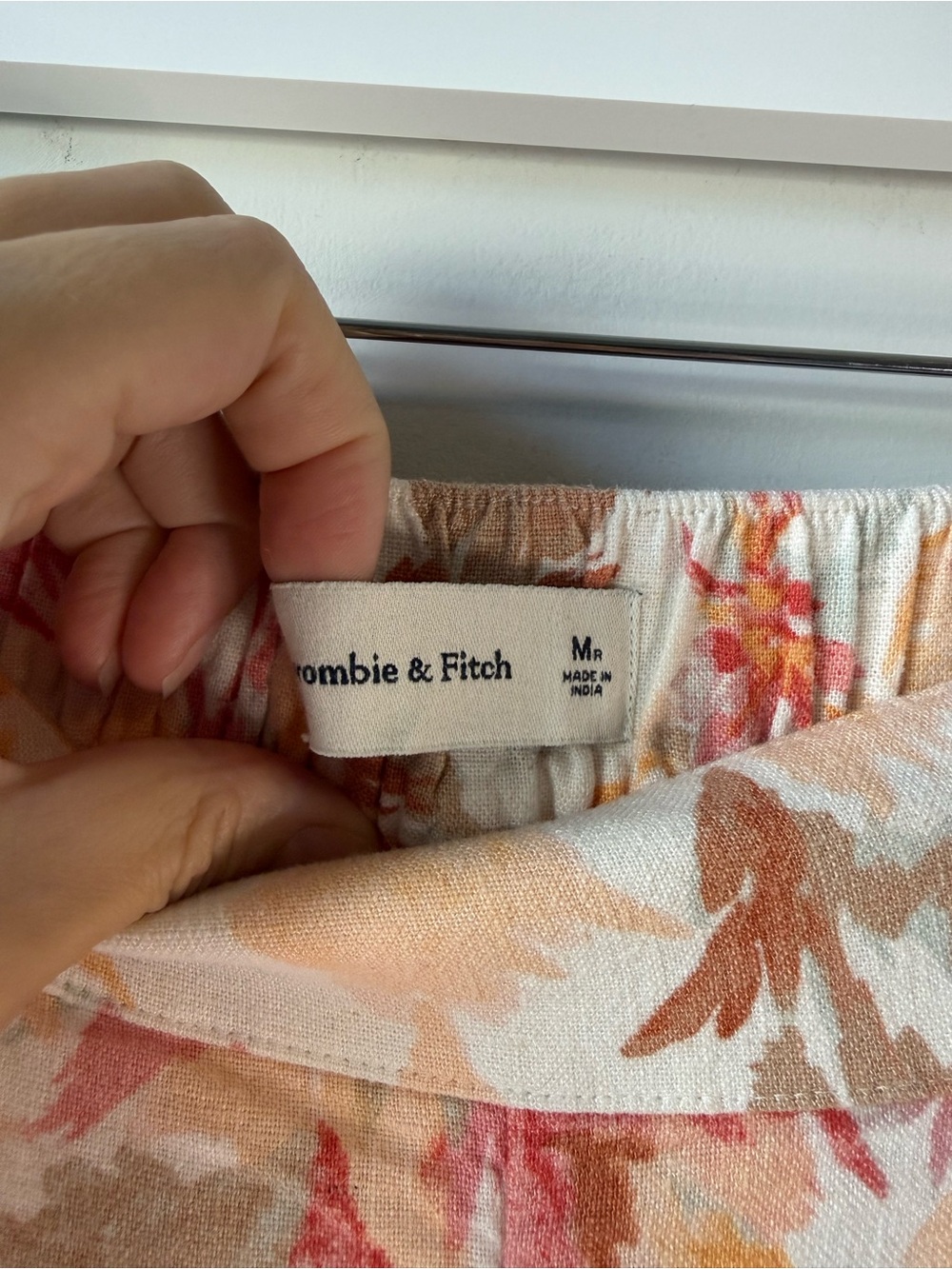 Abercrombie & Fitch Floral Linen Blend Wide Leg Pants M - Picture 4 of 9